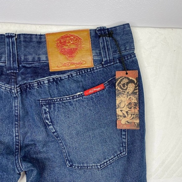 Vintage NWT Ed Hardy Tiger Death or Glory Rhinestone Relaxed Fit Jeans-42x34 - Picture 6 of 7